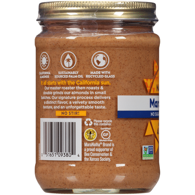 Maranatha No Stir Creamy Natural No Sugar or Salt Added California Almond Butte