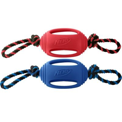 NERF DOG Rubber Football Tug Dog Toy 9.5" L X 6.5" W X 4.5" H