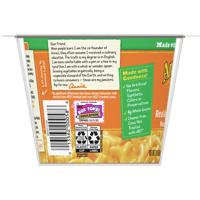 Annie's Real Aged Cheddar Macaroni & Cheese, Microwavable Mac & Cheese