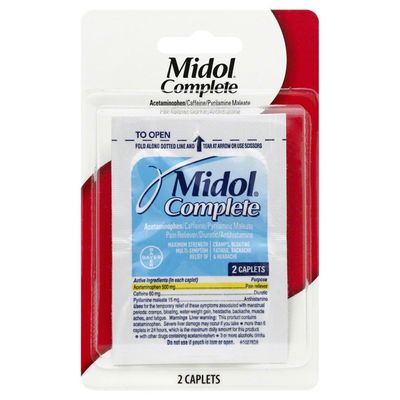 Convenience Valet Pain Reliever/Diuretic/Antihistamine, Midol Complete, Maximum Strength, Caplets