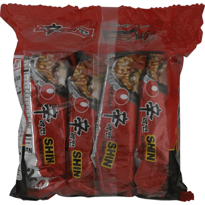 Nongshim Noodle Soup, Gourmet Spicy, Shin Ramyun, Family Pack, 4 Pack
