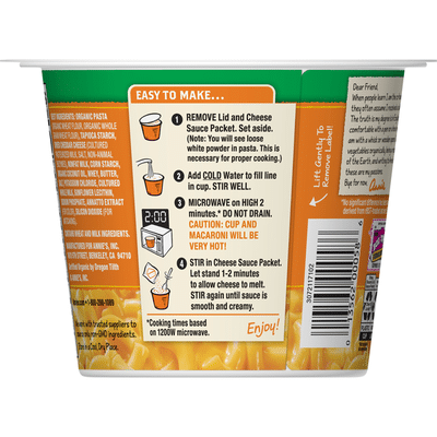 Annie's Real Aged Cheddar Macaroni & Cheese, Microwavable Mac & Cheese