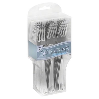 Sensations Silverware, Metallic, Forks