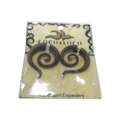 Coco Loco Jewelry Brown Wood Medium Luna Spiral Earrings