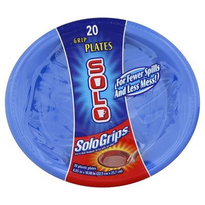 Solo Grips 9" Square Plastic Plates