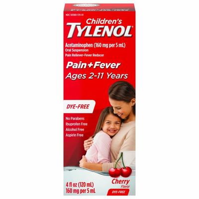 TYLENOL Oral Suspension, Dye-Free Cherry