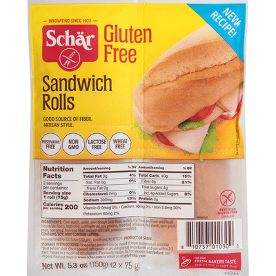 Dr. Schar Sandwich Rolls, Gluten Free, Artisan Style