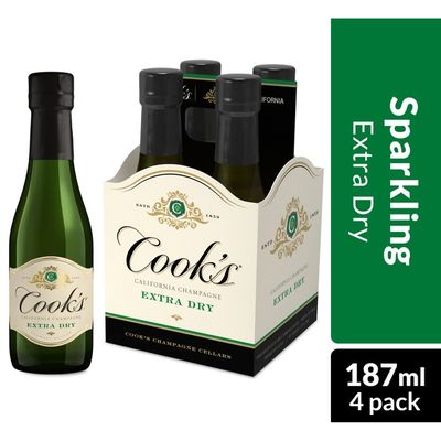 Cook's California Champagne Extra Dry White Sparkling Wine Mini Bottles