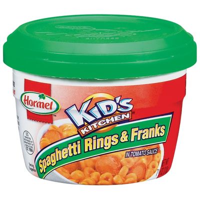 Hormel Kid S Kitchen In Tomato Sauce Microwave Cup Spaghetti Rings Franks 7 5 Oz Instacart