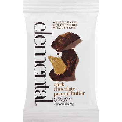 Elemental Superfood Superfood SeedBar, Dark Chocolate + Peanut Butter