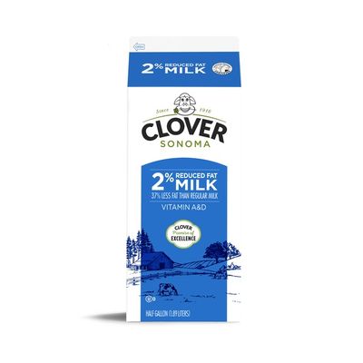 Clover Sonoma Conventional Reduced Fat 2% Milk Half Gallon