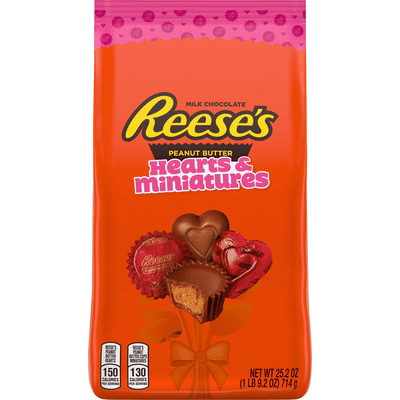 Reese's Peanut Butter Cups, Milk Chocolate, Hearts & Miniatures