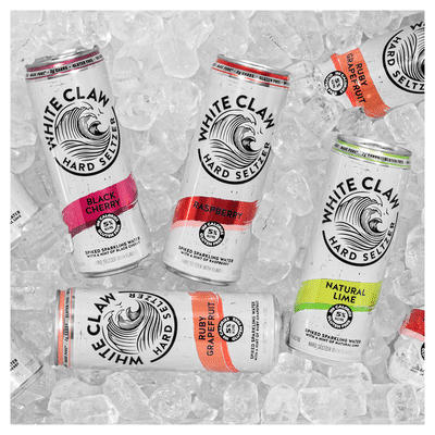 White Claw Hard Seltzer, Natural Lime/Raspberry/Ruby Grapefruit/Black Cherry, Spiked, Variety Pack, 12 Pack