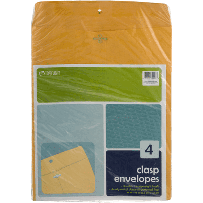 Top Flight Clasp Envelopes 10" X 13"