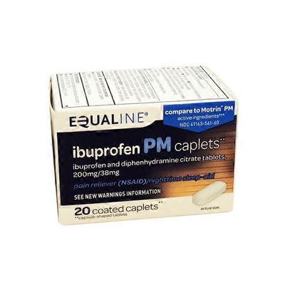 Equaline Ibuprofen PM Caplets, 200mg