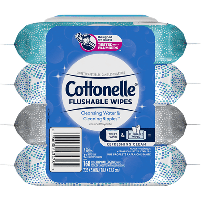 Cottonelle Flushable Wet Wipes Flip-Top Pack