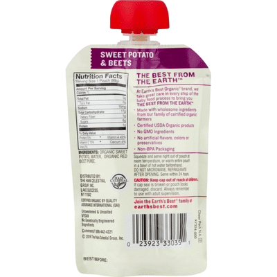 Earth's Best Stage 2 Sweet Potato & Beets Organic Veggie Puree