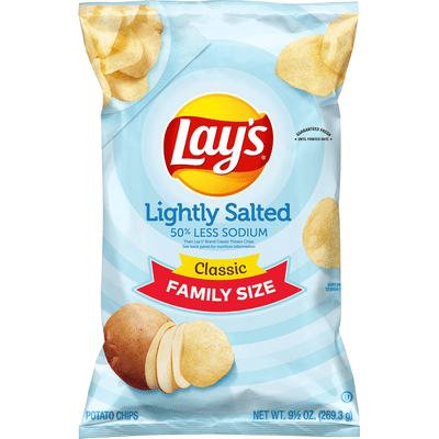 Lay S Lightly Salted Family Size Potato Chips 9 5 Oz Instacart