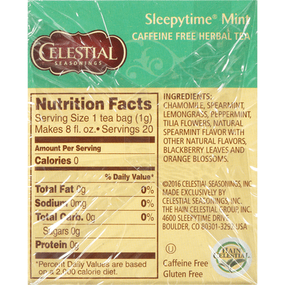 Celestial Seasonings Sleepytime Mint Caffeine Free Herbal Tea Bags