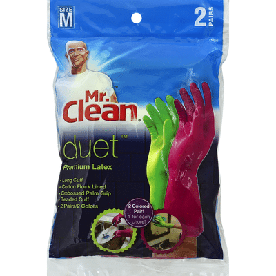 Mr. Clean Gloves, Premium Latex, Medium