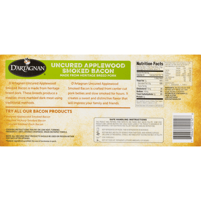 D'Artagnan Bacon, Uncured Applewood Smoked