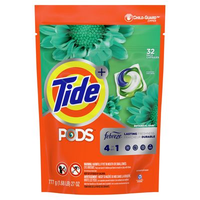 Tide Pods With Febreze, Liquid Laundry Detergent Pacs, Botanical Rain