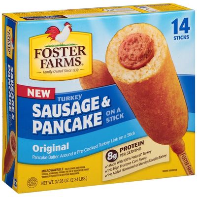 Foster Farms Turkey Sausage & Pancake, On a Stick, Original (14 each