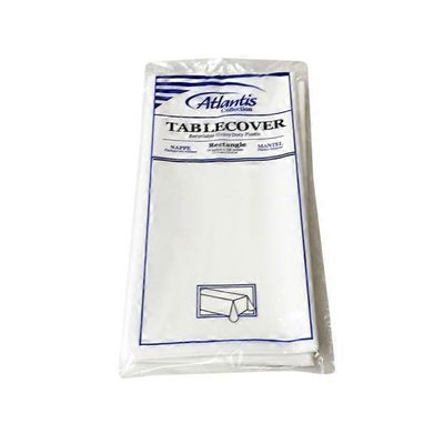 Atlantis Plastics 54" x 108" White Rectangular Plastic Table Cover