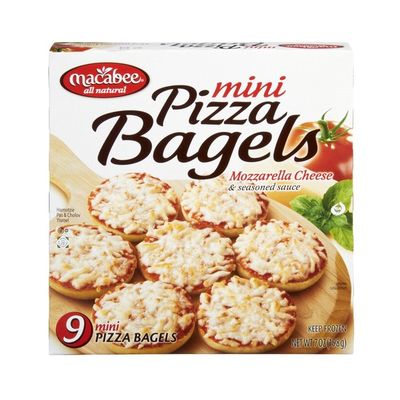 Macabee All Natural Mozzarella Cheese & Seasoned Sauce Mini Pizza Bagels - 9 CT