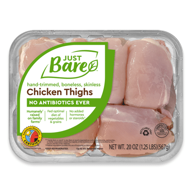 Just Bare Natural Fresh Chicken Thighs Boneless