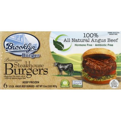 Brooklyn Burger Beef Burgers Angus 1 3 Pound 6 Each Instacart