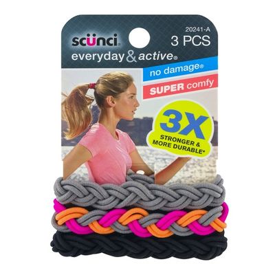 Scunci Everyday & Active No Damage Hairbands - 3 CT
