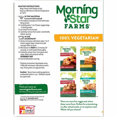 Morning Star Farms Meatless Hot Dogs, Plant Based Protein, Frozen Meal, Original