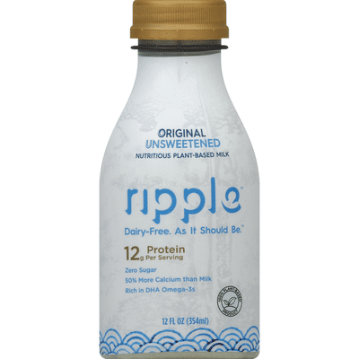 Ripple Plant Based Milk Nutritious Unsweetened Original 12 Oz Instacart