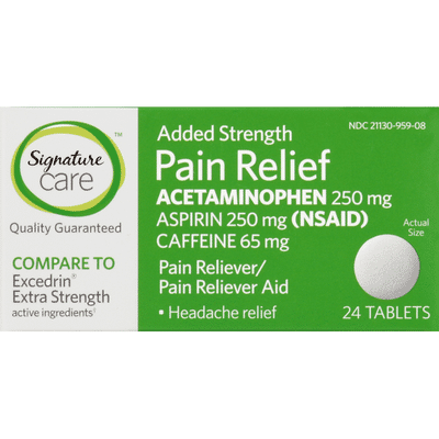 Signature Home Pain Relief, Added Strength, Tablets