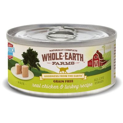 Whole Earth Farms Pate Real Chicken & Turkey Recipe Natural Food For Cats