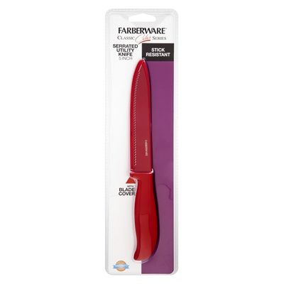 Farberware Classic Color Series Serrated Stick Resistant 5 Inch Utility Knife