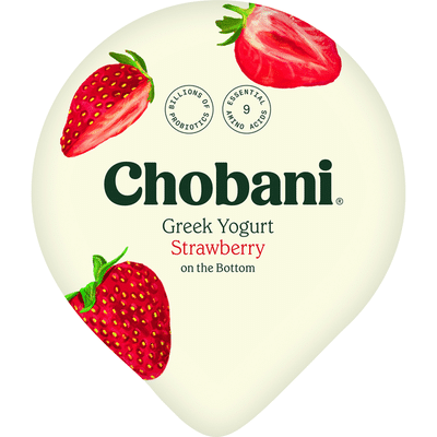 Chobani Yogurt, Greek, Non-Fat, Strawberry on the Bottom