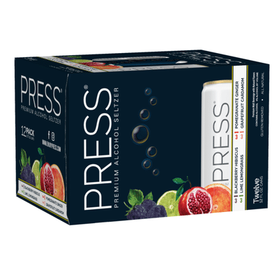 PRESS Premium Hard Seltzer Variety Pack All-Natural, Elevated Flavor Pairings, 4% ABV