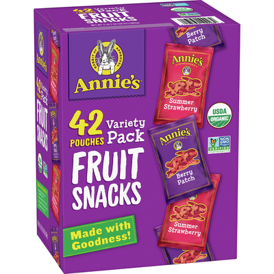 Annie's Summer Strawberry and Berry Patch Fruit Snacks, Variety Pack, 42 Count
