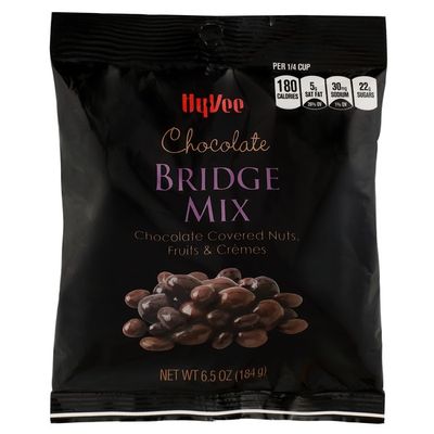 Hy-Vee Chocolate Bridge Mix Chocolate Covered Nuts, Fruits & Cremes