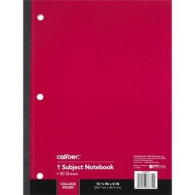 Norcom Notebook, 1 Subject, College Ruled, 80 Sheets