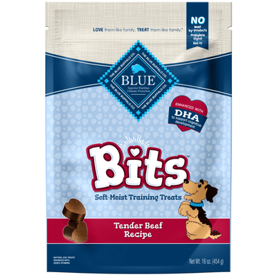 Blue Buffalo BLUE Bits Natural Soft-Moist Training Dog Treats, Beef Recipe