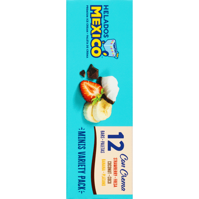 Helados Mexico Ice Cream Bars Premium Minis Choco Dipped Strawberry Coconut Banana Variety Pack 1 25 Fl Oz Instacart