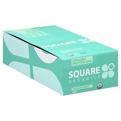 Square Organics Protein Bar, Organic, Chocolate Coated Mint, 12 Pack