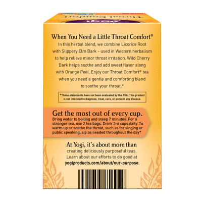 Yogi Tea Herbal Tea, Throat Comfort Tea, Soothes the Throat