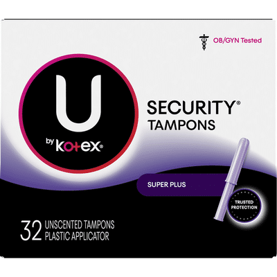 U by Kotex Security Tampons, Super Plus Absorbency, Unscented
