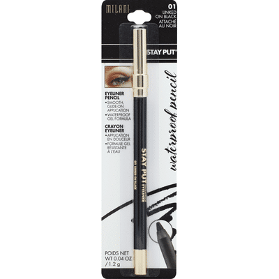 Milani Eyeliner Pencil, Waterproof, Linked on Black 01