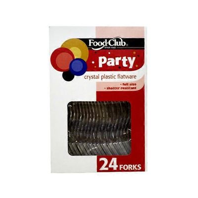 Food Club Party Plastic Flatware Crystal Forks