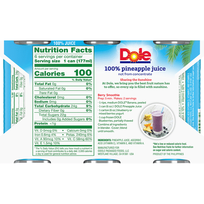 Dole 100% Juice, Pineapple